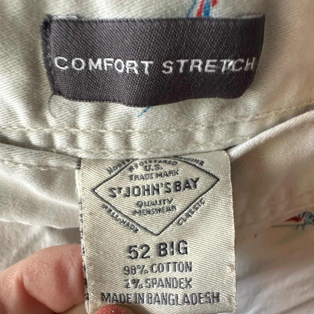 🤍 St John’s Bay Marlin Fish Print Shorts 52 Big Comfort Stretch